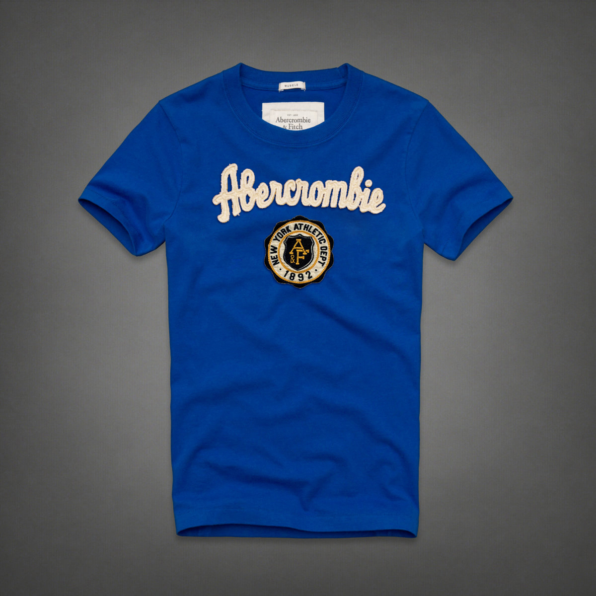 Abercrombie Fitch Hombres De Cuello Redondo Corto Remera AF5394